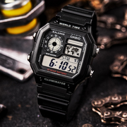 海外直邮casio卡西欧手表，男电子表防水运动学，生男表ae-1200wh-1a