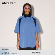 ambush男女同款浅蓝色细节，宽松设计蝙蝠袖衬衫