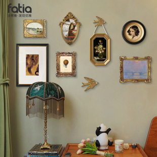 法式复古小众艺术轻奢组合挂画法式客厅，沙发背景墙装饰画餐厅壁画