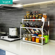 304不锈钢厨房调味架置物架壁挂，调味罐架佐料收纳层架35cm宽