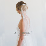 单层新娘结婚头纱摄影旅拍照软头纱超仙素纱