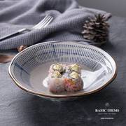 日式创意8英寸陶瓷浅碗汤面碗，汤碗家用餐具，饭碗水果碗菜碗沙拉碗