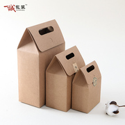 牛皮礼盒包装盒零食西点盒食品，包装盒饼干袋点心盒子肚脐贴包装盒