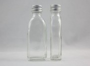 25ml圆肩扁瓶透明瓶小瓶子配亚银铝盖玻璃分装瓶香薰瓶化妆品分装