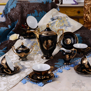 欧式咖啡具茶具美杜骨瓷，咖啡杯金人头(金人头)英式下午茶花茶套装