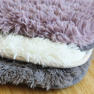 日式加厚长毛毛地毯，卧室床边地垫灰色紫色纯白色，拍照摄影脚垫子