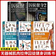 全5册无器械力量训练彩色图谱拉伸训练彩色，图谱肌肉训练无器械健身和囚徒健身和真格的力量之书的书籍