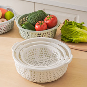 加厚沥水篮洗菜篮子塑料镂空洗菜筐大号圆形水果篮厨房家用沥水筛