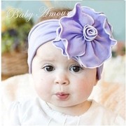 t150topbaby紫色花朵，棉质宝宝发带女童，儿童发饰头饰15g