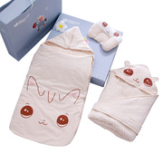 婴儿睡袋包被秋冬加厚新生，儿童彩棉防踢被春秋季宝宝睡袋包被礼盒