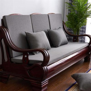 亚麻坐垫实木沙发坐垫子35d45d加硬海绵坐垫四季通用含布套定制