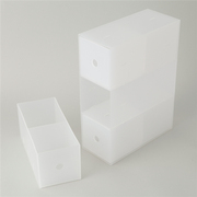 muji无印良品聚丙烯塑料，小物收纳盒3层桌面办公化妆盒收纳