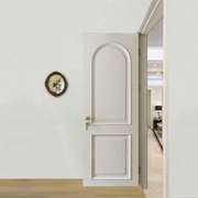 小法式奶白色实木门弧形房门卧室门烤漆套装门静音门卫生间门定制