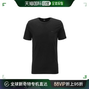 香港直邮Hugo Boss雨果博斯男士短袖T恤黑色棉质圆领休闲舒适