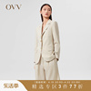 OVV春夏女装羊毛混纺单排扣宽松平驳领套装西服外套