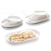 肠粉碟长方形小吃碟拉肠火锅仿瓷，餐具商用白色，肠粉盘密胺塑料盘子
