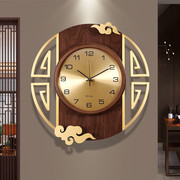 秒(qimiao)新中式实木，艺术挂钟创意挂表客厅挂墙时