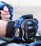 pro-biker防滑防护半指手套，户外赛车越野摩托车，手套透气骑行手套