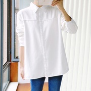 白衬衫女冬季加绒大码胖mm长袖200斤韩版宽松加厚保暖胖妹妹衬衣