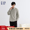 gap男装冬季logo牛津布翻领，长袖衬衫时尚，宽松休闲上衣840770