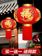 2024大红灯笼吊灯中国风挂饰户外大门口阳台新年春节植绒装饰