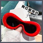 墨镜欧美复古充气感可爱罗意家面包充气蛤蟆网红同款街拍太阳眼镜