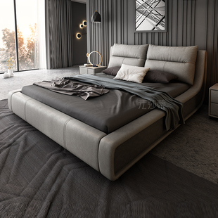 法莎蒂北欧布艺床简约现代科技，布家具(布，家具)1.8米双人床婚床主卧软包床