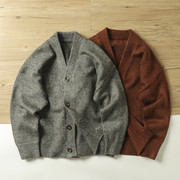 厚实保暖  冬季男士羊毛V领针织开衫简约百搭毛衣打底衫外套