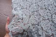 重工刺绣闪丝蕾丝面料重磅蕾丝面料1.2米宽波浪边清蕾丝