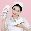 nyi气垫护士鞋白色真皮，平底女软底镂空单鞋浅口防滑透气工作鞋
