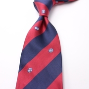 出口美国英伦时尚深蓝色红色条纹青春学院风男士商务正装真丝领带
