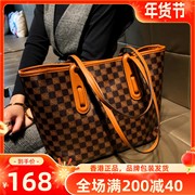 香港品牌包包女士2023复古大容量手提大包单肩质感真皮托特包