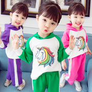 一周岁女宝宝套装秋装长袖0-1-2-3岁4女童韩版卡通两件套装潮