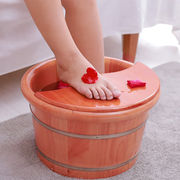 木盆洗脚盆木桶泡脚足浴橡木桶家用大小号保温泡小腿实木质泡脚盆