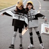 女童冬韩版连帽加厚加绒运动风卫衣打底休闲裤中大童运动两件套装