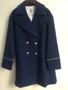 高端品牌女装秋冬海军风双排，扣外套菲拉p021ec003普