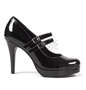 美国ellieshoes10.25cm双皮带扣，浅口低帮鞋，防水台高跟鞋女鞋