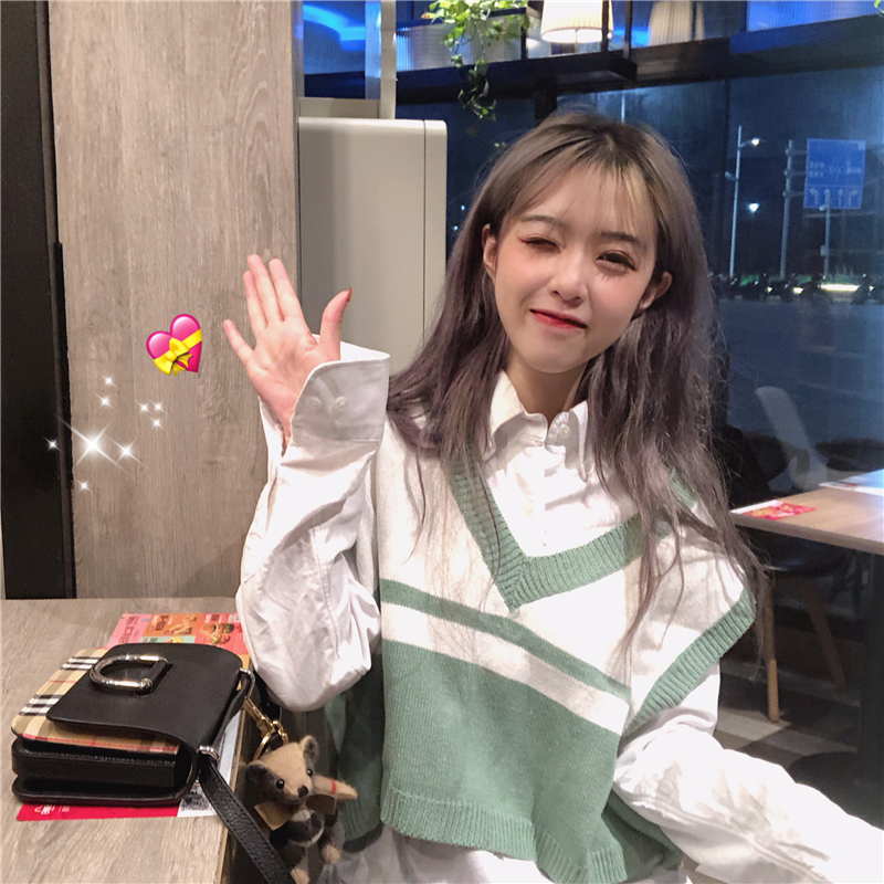 马甲冬搭配韩版潮流毛衣甜美格纹针织衫衬衫长款中长款秋冬女宽松|ruв категории Женская одежда, свитер - от Buy2taobao.com для оказания профессиональной услуги покупки агента Taobao
