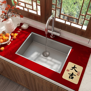 大吉大利新年红色硅藻泥厨房台面沥水垫洗手台吸水垫水龙头防滑垫