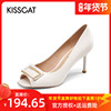 KISSCAT/接吻猫春季通勤职业质感舒适鱼嘴羊皮时装单鞋KA32108-12