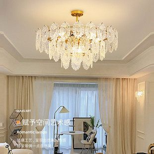 客厅吊灯法式轻奢水晶，主卧现代简约奶油风，2024年餐厅卧室灯具