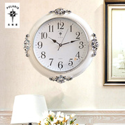 欧式电波钟表简约现代静音壁，挂钟客厅装饰时钟创意石英钟表