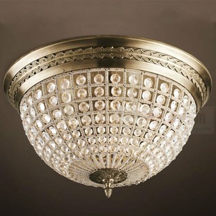 美式艺术宫廷复古水晶，圆形吸顶灯现代欧式客厅，卧室公主书房灯具