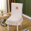 餐桌椅套罩防滑刺绣新连体(新连体)餐椅垫坐垫，靠背一体凳子套餐桌椅子套罩