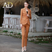 ad高级感橙色西装，外套女春季职业，气质女神范总经理西服套装