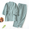Solid Lace up T-shirt Pants Home Set纯色系带T恤长裤家居套装