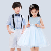 亮片公主裙幼儿园男女童表演出服装儿童合唱服朗诵小学生礼服纱裙
