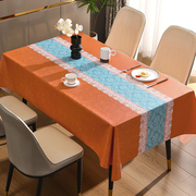 长方形餐桌布免洗防油防水防烫家用饭桌桌布茶几桌布PVC简约现代