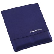 Fellowes范罗士91839人体工学鼠标垫蓝色尊贵丝质记忆棉护腕托枕