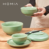homia北欧一人食陶瓷泡面碗带盖餐具，套装家用碗盘子吃饭碗碟组合